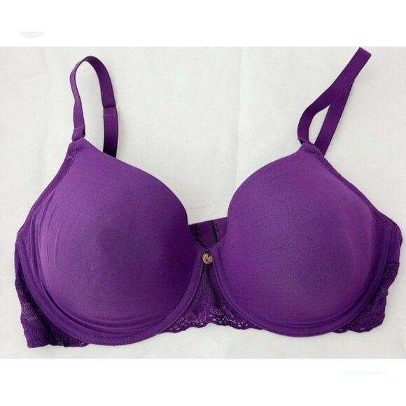 Natori 36DD Purple Padded Underwire Bra Lace Detail Full Coverage Everyday Comfy - Picture 1 of 7